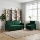 Sofa sæt med opbevaring 2 stk. Mørkegrøn Polyester