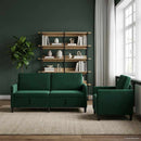 Sofa sæt med opbevaring 2 stk. Mørkegrøn Polyester