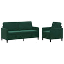 Sofa sæt med opbevaring 2 stk. Mørkegrøn Polyester