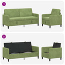 Sofa sæt med opbevaring 2 stk. Lys grøn Polyester