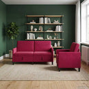 Sofa sæt med opbevaring 2 stk. Vinrød Polyester