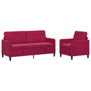 Sofa sæt med opbevaring 2 stk. Vinrød Polyester