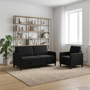 Sofa sæt med opbevaring 2 stk. Sort Polyester