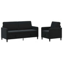 Sofa sæt med opbevaring 2 stk. Sort Polyester