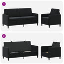 Sofa sæt med opbevaring 2 stk. Sort Polyester
