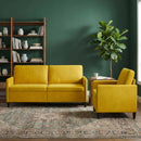 Sofa sæt med opbevaring 2 stk. Gul Polyester