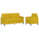 Sofa sæt med opbevaring 2 stk. Gul Polyester