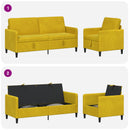 Sofa sæt med opbevaring 2 stk. Gul Polyester