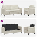 Sofa sæt med opbevaring 2 stk. Cremefarvet Polyester