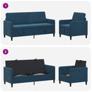 Sofa sæt med opbevaring 2 stk. Blå Polyester