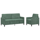 Sofa sæt med opbevaring 2 stk. Havgrøn Polyester