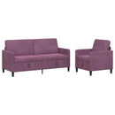 Sofa sæt med opbevaring 2 stk. Lilla Polyester