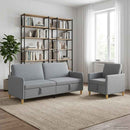 Sofa sæt med opbevaring 2 stk. Lysegrå Polyester