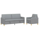 Sofa sæt med opbevaring 2 stk. Lysegrå Polyester