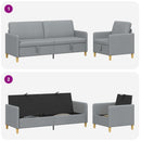 Sofa sæt med opbevaring 2 stk. Lysegrå Polyester