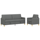 Sofa sæt med opbevaring 2 stk. Mørkegrå Polyester