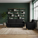 Sofa sæt med opbevaring 2 stk. Sort Polyester