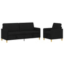 Sofa sæt med opbevaring 2 stk. Sort Polyester