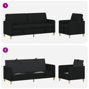 Sofa sæt med opbevaring 2 pcs Sort Polyester