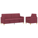 Sofa sæt med opbevaring 2 pcs Vinrød Polyester