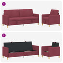 Sofa sæt med opbevaring 2 pcs Vinrød Polyester