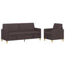 Sofa sæt med opbevaring 2 stk. Mørk Brun Polyester