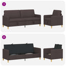 Sofa sæt med opbevaring 2 stk. Mørk Brun Polyester