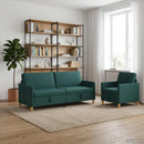 Sofa sæt med opbevaring 2 stk. Mørkegrøn Polyester