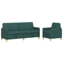 Sofa sæt med opbevaring 2 stk. Mørkegrøn Polyester