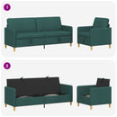 Sofa sæt med opbevaring 2 stk. Mørkegrøn Polyester