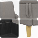 Sofa sæt med opbevaring 2 stk. Gråbrun Polyester