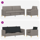 Sofa sæt med opbevaring 2 stk. Gråbrun Polyester