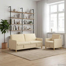 Sofa sæt med opbevaring 2 stk. Cremefarvet Polyester