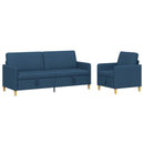 Sofa sæt med opbevaring 2 stk. Blå Polyester
