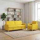 Sofa sæt med opbevaring 2 stk. Lys Gul Polyester