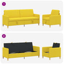 Sofa sæt med opbevaring 2 stk. Lys Gul Polyester