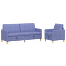 Sofa sæt med opbevaring 2 stk. Jeans blå Polyester