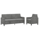 Sofa sæt med opbevaring 2 stk. Mørkegrå Polyester