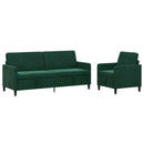 Sofa sæt med opbevaring 2 stk. Mørkegrøn Polyester