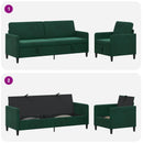 Sofa sæt med opbevaring 2 stk. Mørkegrøn Polyester