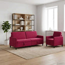 Sofa sæt med opbevaring 2 stk. Vinrød Polyester