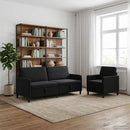 Sofa sæt med opbevaring 2 stk. Sort Polyester