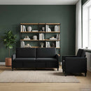 Sofa sæt med opbevaring 2 stk. Sort Polyester