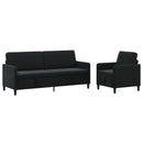 Sofa sæt med opbevaring 2 stk. Sort Polyester