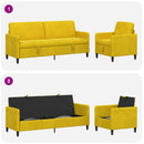 Sofa sæt med opbevaring 2 stk. Gul Polyester