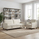 Sofa sæt med opbevaring 2 stk. Cremefarvet Polyester