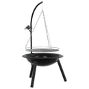 Bålsted med justerbar grillrist ⌀55,5 x 107,5 cm Stål Sort