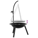 Bålsted med justerbar grillrist ⌀55,5 x 107,5 cm Stål Sort