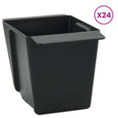 Blomsterkasser til Euro-paletter 24 pcs Sort 13,5 x 9 x 9,5 cm