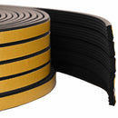 Selvklebende vindues tætningsbånd Sort 15 x 8 mm 12 m EPDM-skum